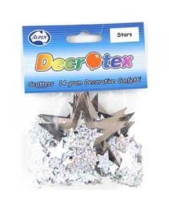 Stars Silver Assorted Sizes - 14g - Confetti / Scatters (108356A)