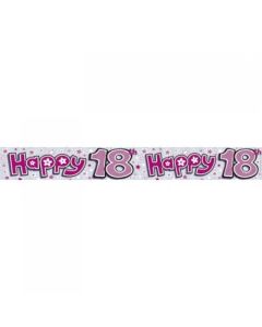 Banner - Happy 18th Pink (109237A)