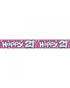 Banner - Happy 21st Pink (109241A)