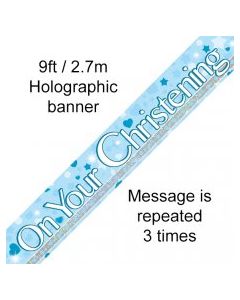 On Your Christening Blue Banner 2.7m (109472A)