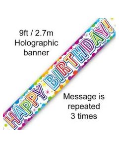 Happy Birthday Colourful Confetti Banner 2.7m (109481A)
