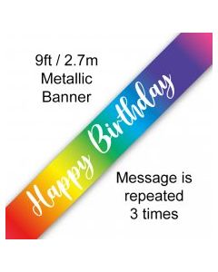 Banner Rainbow Happy Birthday - 2.7m (109483A)