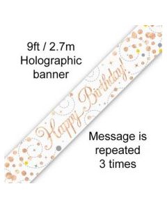 Sparkling Fizz Rose Gold - Banner Happy Birthday Day 2.7m (109510A)