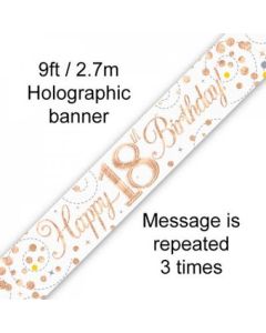 Sparkling Fizz Rose Gold - Banner 18th 2.7m (109512A)