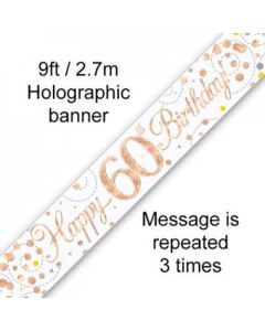 Sparkling Fizz Rose Gold - Banner 60th 2.7m (109517A)