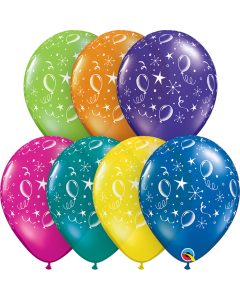 Party Balloons & Stars A-Round - 28cm (11 Inch) Latex Balloon (12580Q)