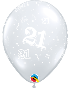 21-A-Round - Diamond Clear - 28cm (11 Inch) Latex Balloon (21-00 / 13519Q)