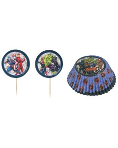 Marvel Avengers Powers Unite - Cupcake Cases & Picks (Pack of 24) (140280AM)