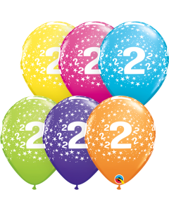 2 Stars-A-Round - Tropical Assortment - 28cm (11 Inch) Latex Balloon (15110Q)
