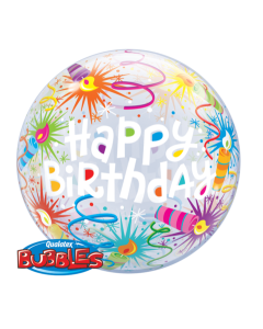 Happy Birthday Candles - 22 Inch Bubble Balloon (16658Q)