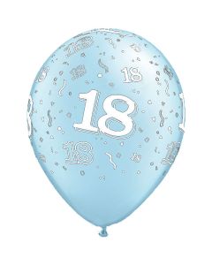 18-A-Round Light Blue Pearl - 28cm (11 Inch) Latex Balloon (44273Q)