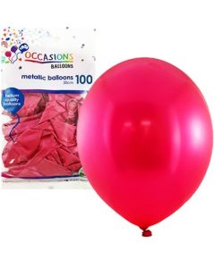 Metallic Fuchsia Occasions - 30cm Latex Balloons Bag of 100 (203237A)