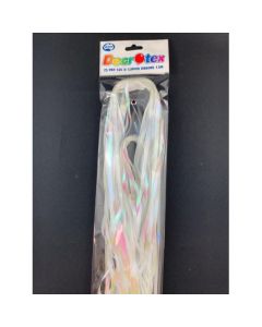 Irridescent Ribbons and clips - White 1.75m (Pack of 25) - Pre tied (205441A)