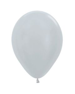 Satin Silver - 30cm Latex Balloon (206621A)