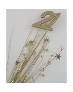 21 Number Gold Star Spray / Pick Onion (207027A)