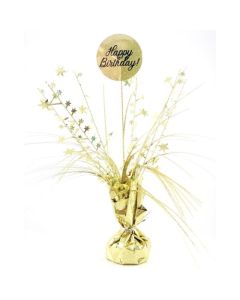 Centrepiece Gold Holographic - Happy Birthday (207304A)