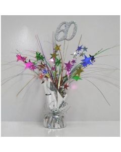60 Silver Number With Multi Spray Balloon Weight (ZSBW) (207330A)