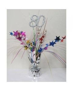 80 Silver Number With Multi Spray Balloon Weight (ZSBW) (207340A)