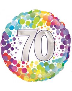 Colourful Confetti 70th Birthday 45cm Foil Balloon (210408A)