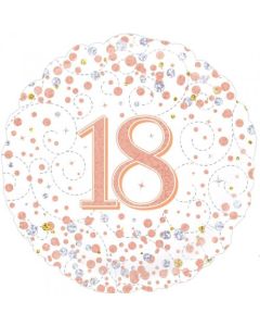 18th Birthday Sparkling Fizz Rose Gold - 45cm Foil Balloon (210422A)