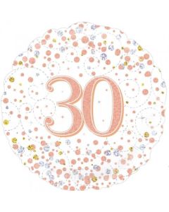 30th Birthday Sparkling Fizz Rose Gold - 45cm Foil Balloon (210424A)