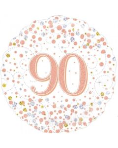 90th Birthday Sparkling Fizz Rose Gold - 45cm Foil Balloon (210430A)