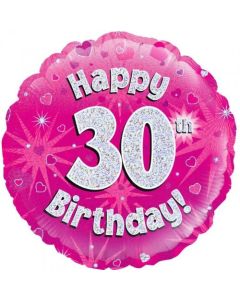 Pink Holographic 30th Birthday 45cm Foil Balloon (210480A)