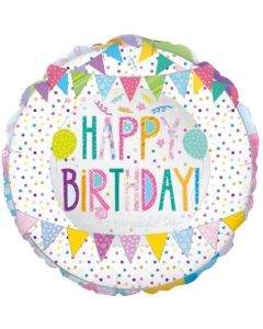 Happy Birthday Patchwork - 18 Inch Foil Balloon (210728A)