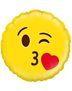 Emoji Blow a Kiss Winking - 45cm Foil Balloon (210799A)