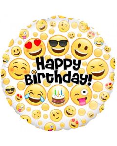 Emoji Happy Birthday 45cm Foil Balloon (210800A)