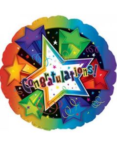 Congratulations 3-D Stars (114101HP) - 18 Inch Foil Balloon (211137A)