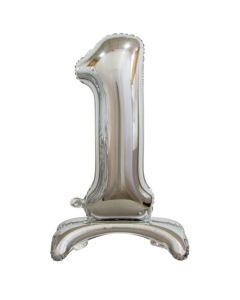 Standing Silver Foil Balloon - 1 Number 30 inch ('214001A)