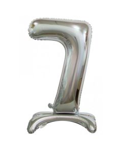 Standing Silver Foil Balloon - 7 Number 30 inch (214007A)