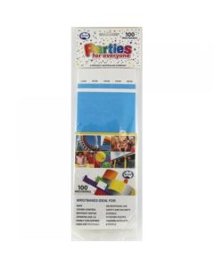Wristbands - Pack 100 - Bright  Blue - 2cm x 25 cm (217103A)