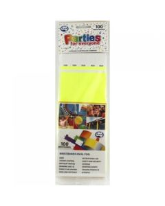 Wristbands - Pack 100 - Fluro Yellow - 2cm x 25 cm (217106A)