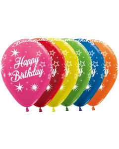 Happy Birthday Sparkle Metallic (Pack of 50) - 30cm Latex Balloon (222192A)