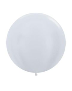 Satin White - 60cm Latex Balloons (222690A-SINGLE)