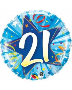 21 Shining Star Bright Blue - 18 Inch Foil Balloon (25247Q)
