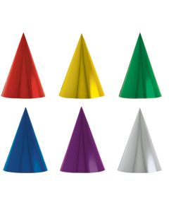 Party Cone Hats 17cm Metallic - 6 Colours (Pack of 12) (259113AM)