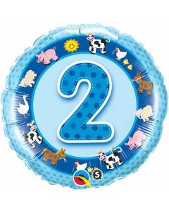 2 Blue Farm Animals - 18 Inch Foil Balloon (26285Q)