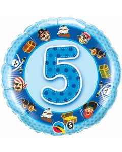 5 Blue Pirates - 18 Inch Foil Balloon (26311Q)