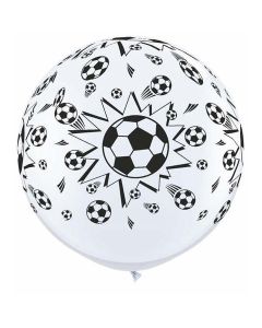 Soccer Ball A-Round - White - 3 Foot (3ft) Latex Balloon (29204Q)