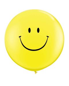 Smile Face Yellow Plain - 3 Foot Latex Balloon (29211Q)