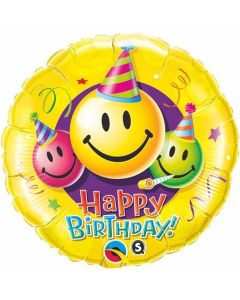 Happy Birthday Smiley Faces Party - 18 Inch Foil Balloon (29644Q)