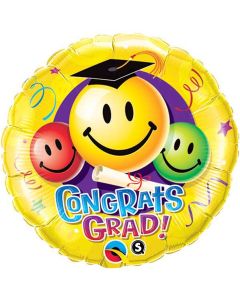 Congrats Grad Smiley Face - 18 Inch Foil Balloon (29951Q)