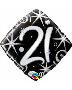 21 Elegant Sparkles & Swirls Diamond- 18 Inch Foil Balloon (29998Q)