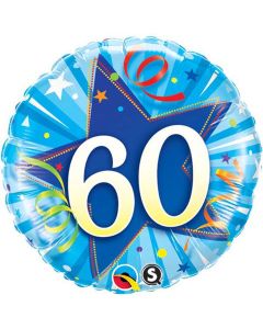 60 Shining Star Bright Blue - 18 Inch Foil Balloon (30276Q)