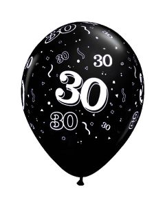 30-A-Round Black Pearl - 28cm (11 Inch) Latex Balloon (44226Q)
