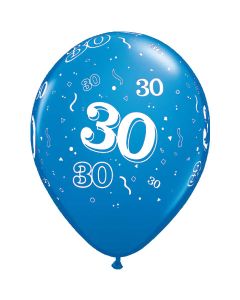 30-A-Round Sapphire Blue Pearl - 28cm (11 Inch) Latex Balloon (44316Q)