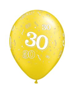 30-A-Round Lemon Chiffon Pearl - 28cm (11 Inch) Latex Balloon (44469Q)